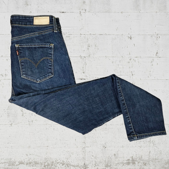 Levi's Dark Wash High Waisted Slim Champagne Label Classic Skinny Jeans Size 28 - Picture 5 of 8